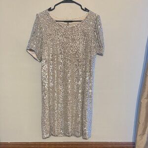Cable & Gauge Silver Sequin Mini Dress